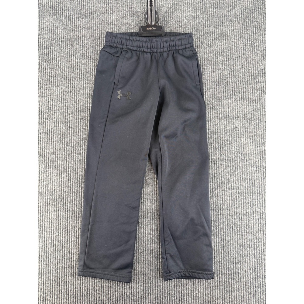 Under Armour Joggers Boys YS Black Excellent Fleece Lined Loose Fit Sweatpants